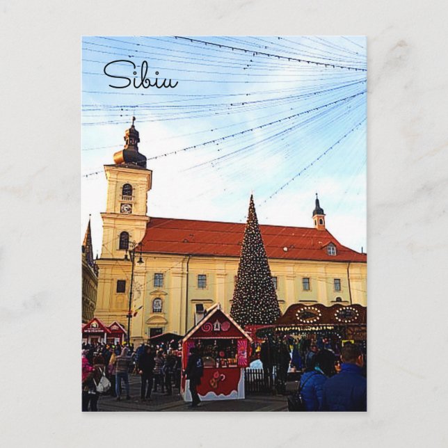 Weihnachtsmarkt in Sibirien Feiertagspostkarte (Vorderseite)