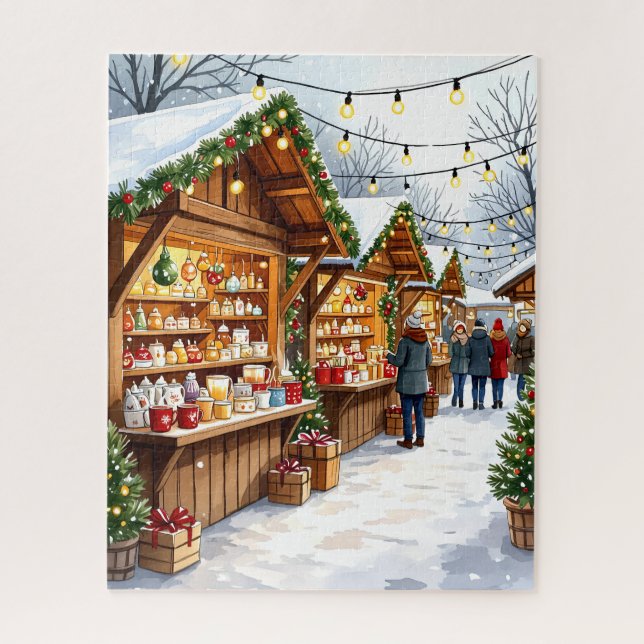 Weihnachtsmarkt mit festlichen Lichtern (Vertikal)