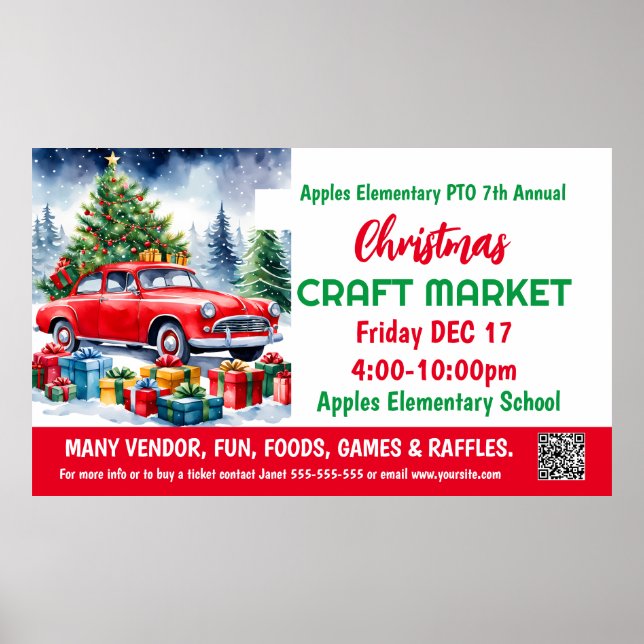 Weihnachtsmarkt PTO PTA Kirche Banner Poster (Vorne)