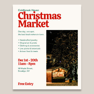 Weihnachtsmarkt Retro-Editorial-Foto-Flyer Flyer