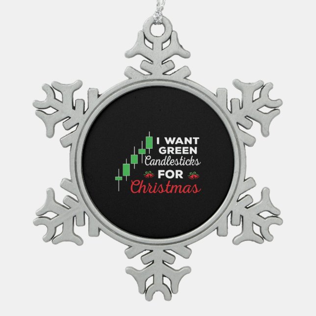 Weihnachtsmarkt Schneeflocken Zinn-Ornament (Vorderseite)