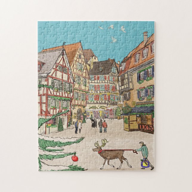Weihnachtsmarkt Straßburg Frankreich Retro inspiri (Vertikal)
