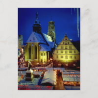 Weihnachtsmarkt, Stuttgart, Abendstimmung mit Schn