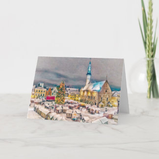 Weihnachtsmarkt Tallinns Estland Feiertagskarte