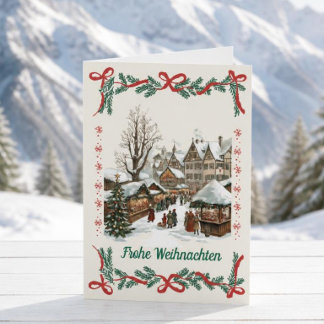 Weihnachtsmarkt-Weihnachtskarte Vintag Feiertagskarte