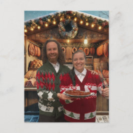 Weihnachtsmarkt-Wurstkarte Postkarte
