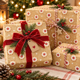 Weihnachtsmarmeladenkekse Muster Feiertag Geschenkpapier