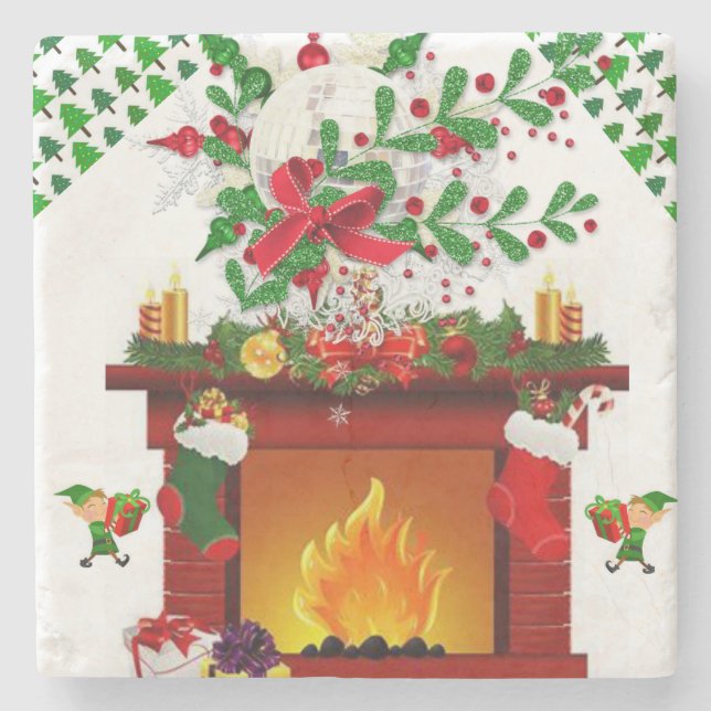 Weihnachtsmarmorstein-Unterlage Steinuntersetzer (Vorderseite)