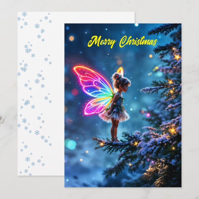 Weihnachtsmärsche Winterwald festliche Magie Einladung (Vorne/Hinten)