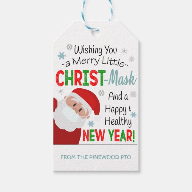 Weihnachtsmaske - Geschenk-Tag Geschenkanhänger (Vorderseite)