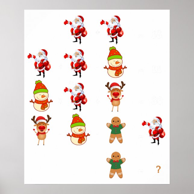 weihnachtsmathe lustig poster (Vorne)