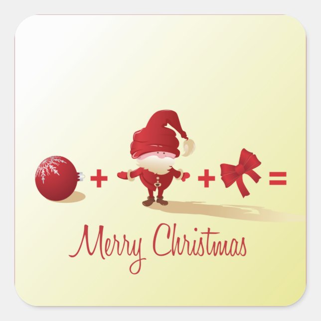 Weihnachtsmathematikaufkleber Quadratischer Aufkleber (Vorderseite)