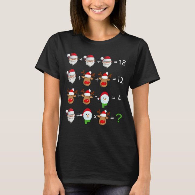 Weihnachtsmathematiker Elf Matching Familie Pajam T-Shirt (Vorderseite)