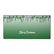 Weihnachtsmatte grün mit Imitaten Icicles