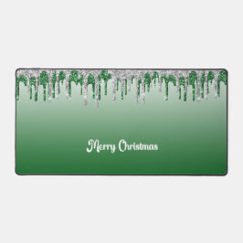 Weihnachtsmatte grün mit Imitaten Icicles Schreibtischunterlage