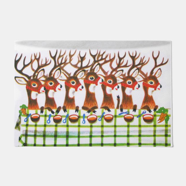 Weihnachtsmatte, Rentier Fußmatte (Vorderseite)
