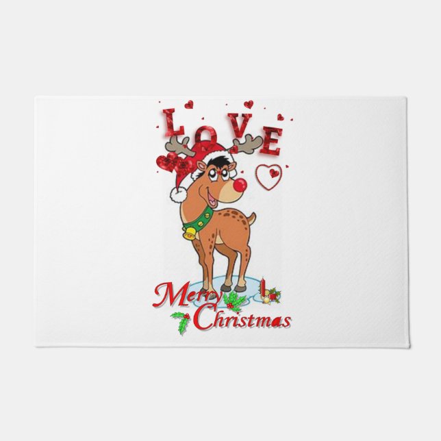Weihnachtsmatte, Rentier Fußmatte (Vorderseite)