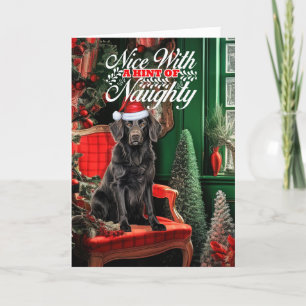 Weihnachtsmatte Retriever Dog Naughty oder Nice Feiertagskarte
