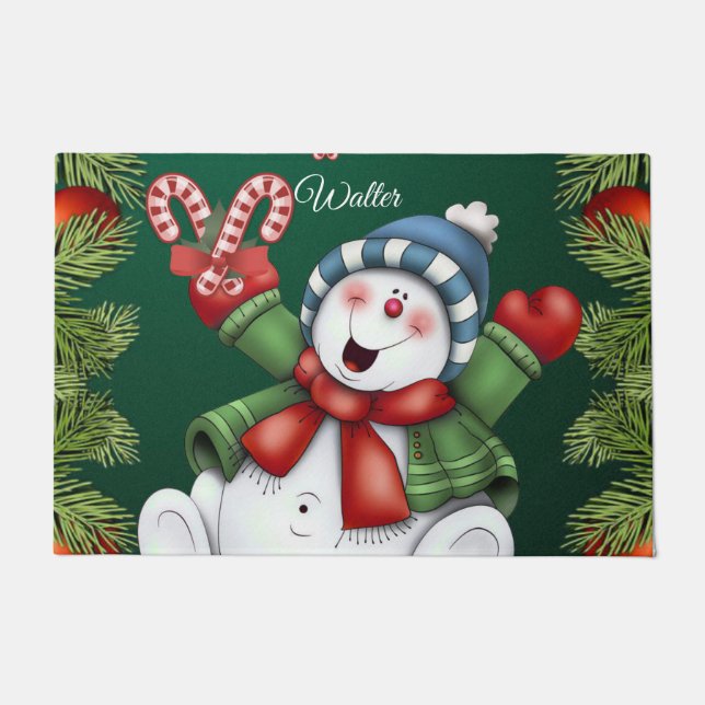 Weihnachtsmatte, Schneemann Fußmatte (Vorderseite)