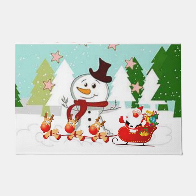 Weihnachtsmatte, Schneemann Fußmatte (Vorderseite)