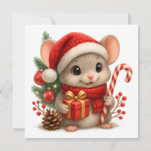Weihnachtsmaus-Grußkarte Feiertagskarte