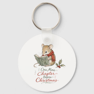 Weihnachtsmaus liest Geschichten Schlüsselanhänger