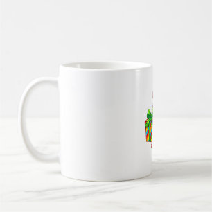 Weihnachtsmaus mit Geschenk in Santa-Mütze Kaffeetasse