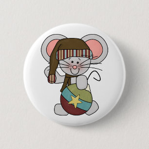 Weihnachtsmaus mit Verzierung Button