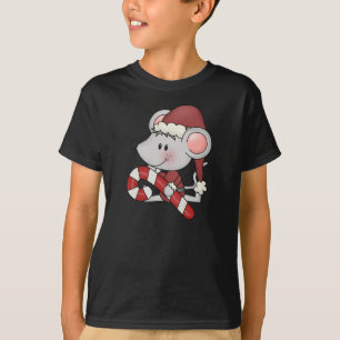 Weihnachtsmaus mit Zuckerstange T-Shirt