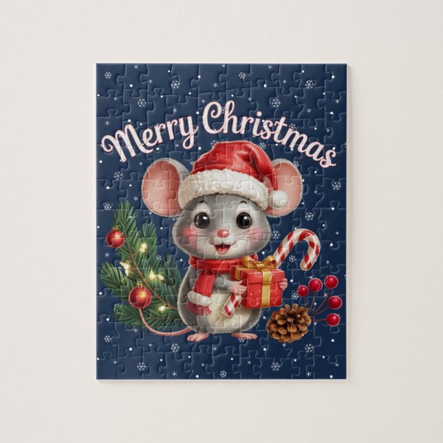 Weihnachtsmaus-Puzzle (Vertikal)