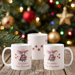 Weihnachtsmaus Rosa heiße Schokolade Tasse