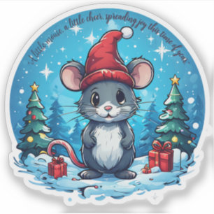 Weihnachtsmaus Vinyl-Aufkleber Aufkleber