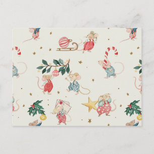 Weihnachtsmaus Xmas-Festmaus Yule Winter Postkarte