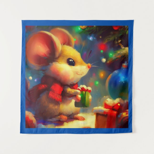 Weihnachtsmäuse 2 wandteppich (Vorderseite)