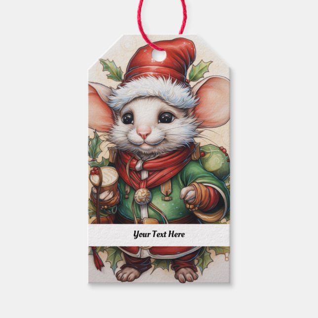 Weihnachtsmäuse 50 Ihr Text hier Geschenkanhänger (Vorderseite)