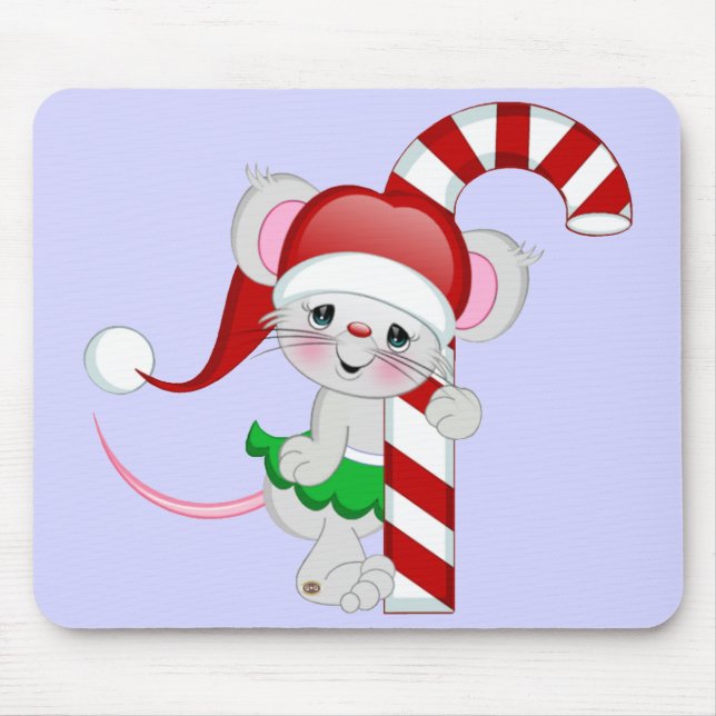 Weihnachtsmäuse Candy Cane Mousepad (Vorne)