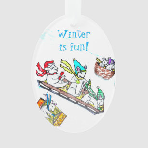 WEIHNACHTSmäuse, die Verzierung SLEDDING sind Ornament