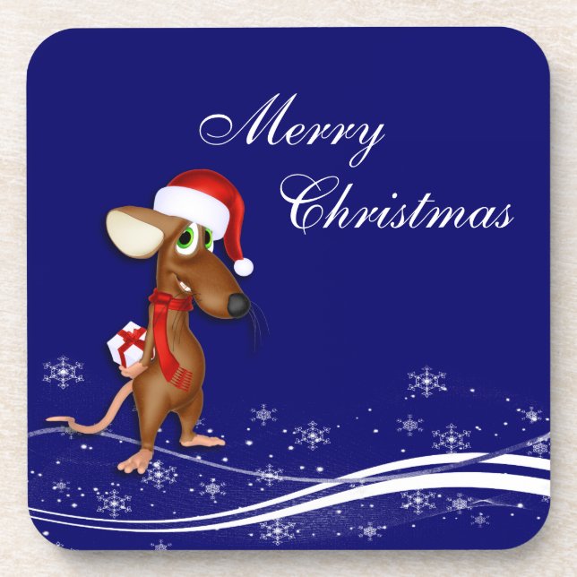 Weihnachtsmäuse Getränkeuntersetzer (Vorderseite)