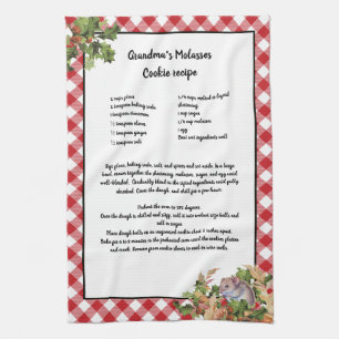 Weihnachtsmäuse Heilige Rezept Keepake Rot Kariert Geschirrtuch
