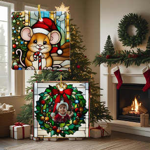 Weihnachtsmäuse Imitate aus festem Glas Keramikornament