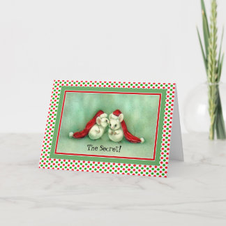 Weihnachtsmäuse in Red Santa's Hat Card Feiertagskarte