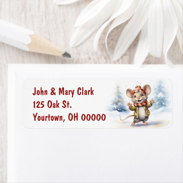 Weihnachtsmäuse in Schneeflocken (Insitu)