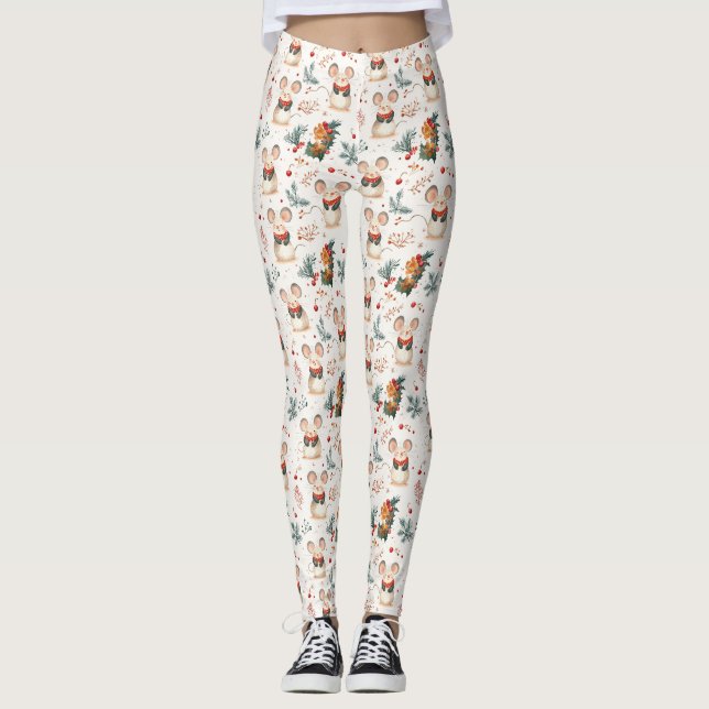 Weihnachtsmäuse Leggings (Vorderseite)