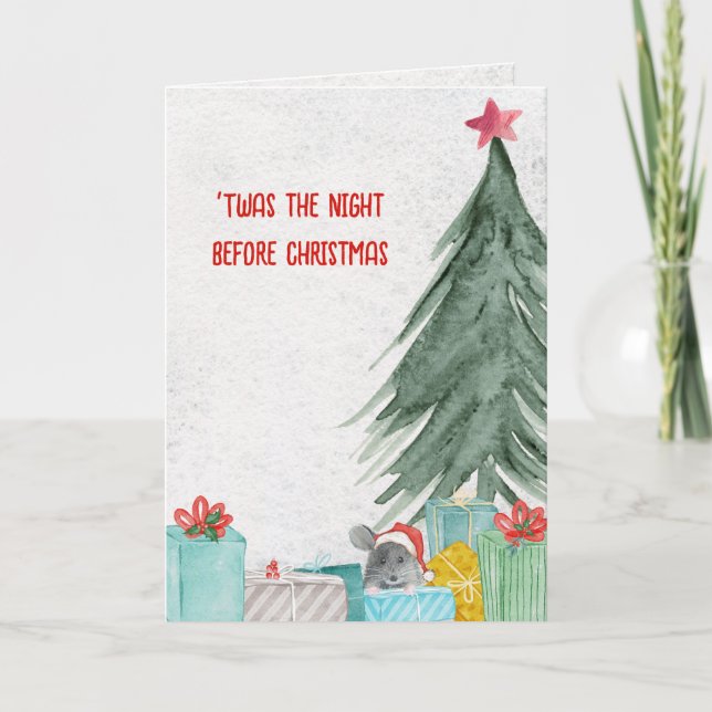 Weihnachtsmäuse mit Geschenken Karte (Vorderseite)