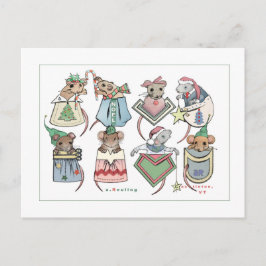 Weihnachtsmäuse Postkarte