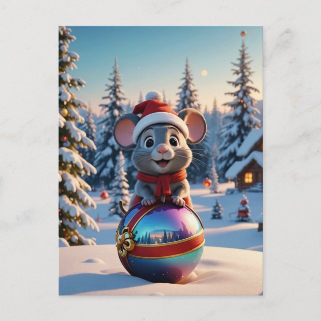 Weihnachtsmäuse Postkarte (Vorderseite)
