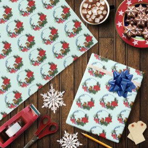 Weihnachtsmäuse Wreath Geschenkpapier