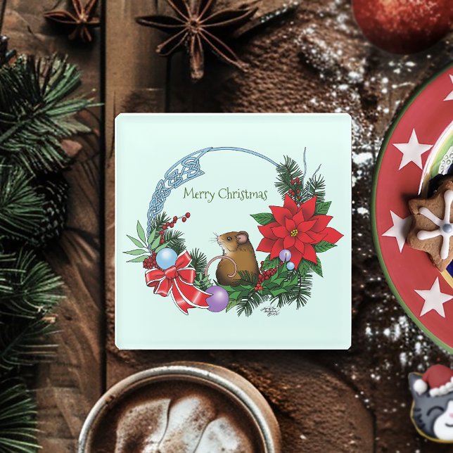 Weihnachtsmäuse Wreath Glasuntersetzer (Von Creator hochgeladen)
