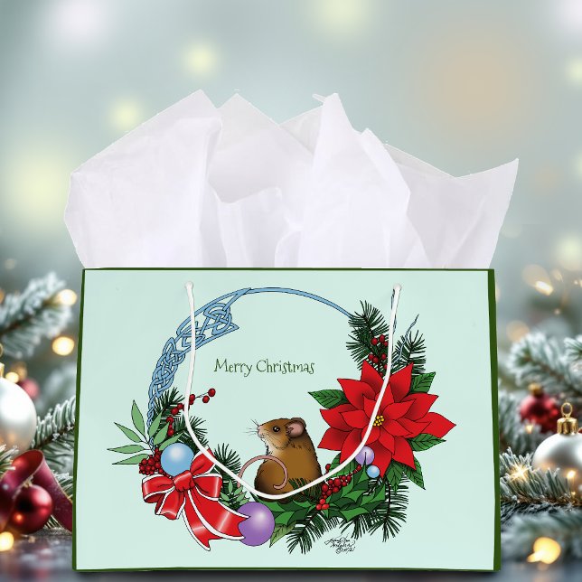Weihnachtsmäuse Wreath Große Geschenktüte (Von Creator hochgeladen)
