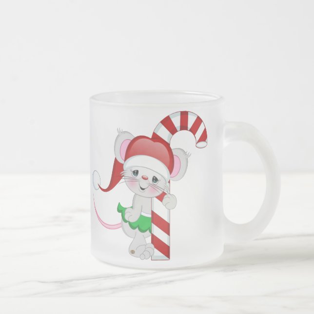 Weihnachtsmäusezuckerstange Mattglastasse (Rechts)